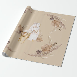 Papel De Presente Boho Oh Baby Brown e Tan Bassinet