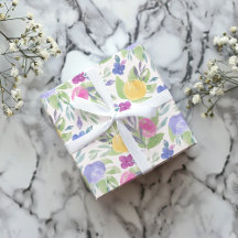 Boho Padrão floral colorido em aquarela de primave