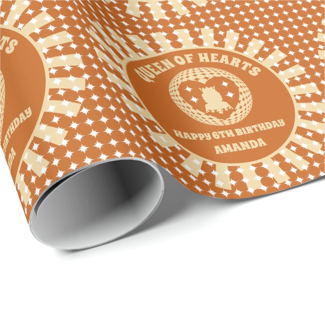 Papel De Presente Boho Queen Of Hearts Festa de aniversário (Ponta do rolo)