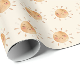 Papel De Presente Boho Sunshine Sexo Neutro