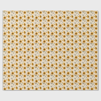 Papel De Presente Boho Vintage Sunflower & Berries Pattern Throw Pil