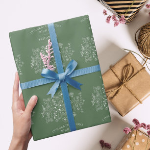 Papel De Presente Boho Wildflower Modern Watercolor Casamento