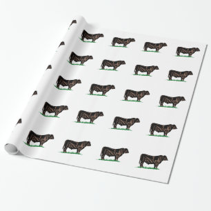 Papel De Presente Boi preto de Angus