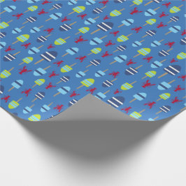 Papel De Presente Bóia náutica e lagosta do tema monogrammed
