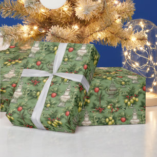 Papel De Presente Boias de vintagem festivas de natal