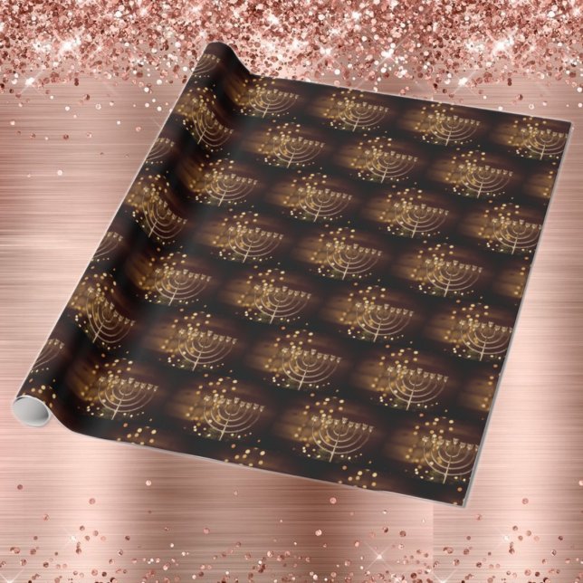 Papel De Presente 🕎 Bokeh Hanukkah Menorah (Criador carregado)