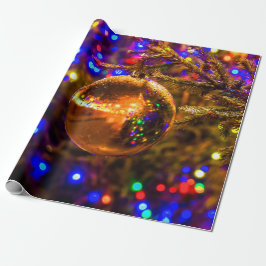 Papel De Presente Bola Amarela, Luzes Coloridas