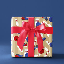 Papel De Presente Bola de boliche, pinos e Calçados padronizados