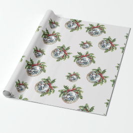 Papel De Presente Bola de Discoteca Vintage Presente de Natal
