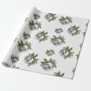 Papel De Presente Bola de Discoteca Vintage Presente de Natal