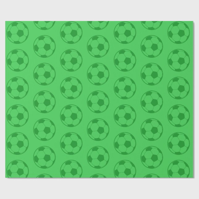 Papel De Presente Bola de Futebol Infantil Verde Festa de Aniversári (Aberto)