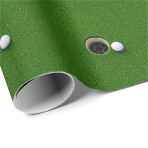 Papel De Presente Bola de Golfe ao Lado do Buraco no Campo de Golfe 