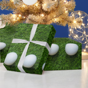 Papel De Presente Bola de Golfe em Grama Verde