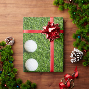 Papel De Presente Bola de Golfe em Grama Verde