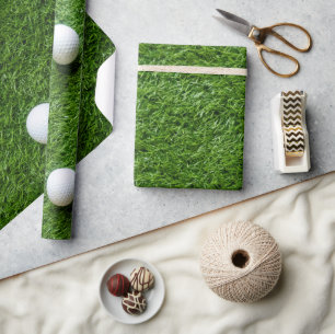 Papel De Presente Bola de Golfe em Relva Verde