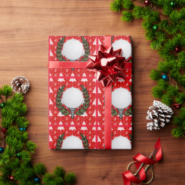Papel De Presente Bola de golfe na árvore de Natal vermelha
