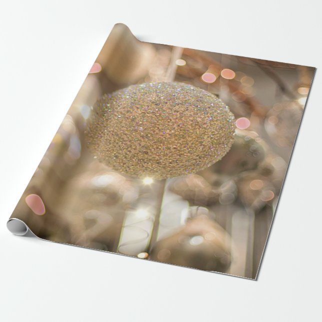 Papel De Presente Bola de Natal Elegante Chique Festa (Desenrolado)