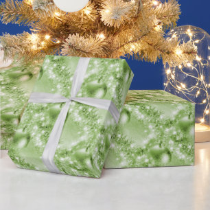 Papel De Presente Bola de Natal Verde e Elegante