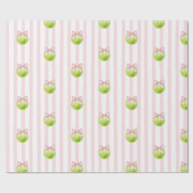 Papel De Presente Bola de Ténis Rosa Elegante (Aberto)