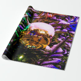 Papel De Presente Bola Enfeites de natal Amarela