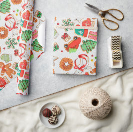 Papel De Presente Bolachas de Açúcar de Natal