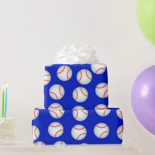 Papel De Presente Bolas de beisebol (Presentes para festas)
