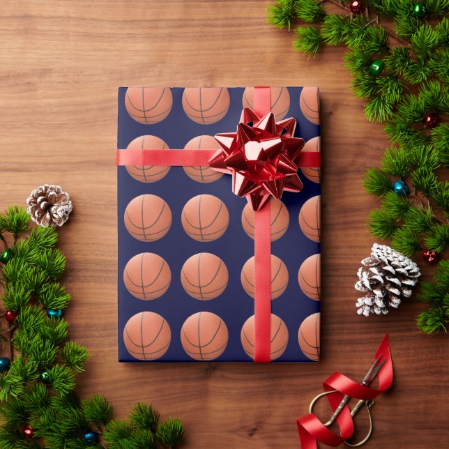 Papel De Presente Bolas de cesto (Presente de Natal)