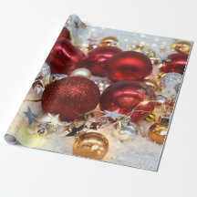 Bolas de Decoração Vermelha e Prata Natal