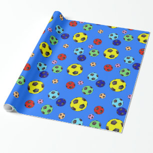 Papel De Presente Bolas De Futebol Em Muitas Cores