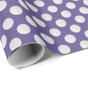 Papel De Presente Bolas de Golfe Brancas em Roxo Ultra Violeta