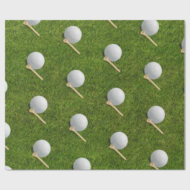 Papel De Presente Bolas de golfe em fundo de grama verde (Aberto)