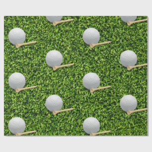 Papel De Presente Bolas de golfe em um fundo de grama verde