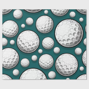 Papel De Presente Bolas de Golfe Verdes