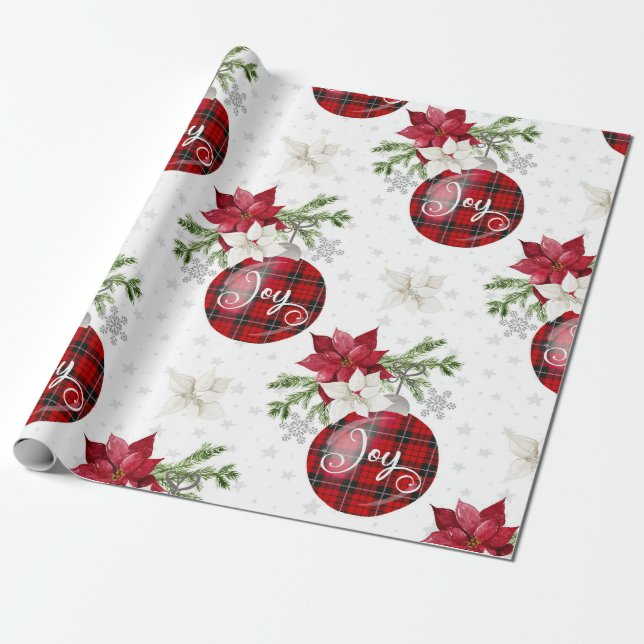 Papel De Presente Bolas de Natal de Alegria (Desenrolado)