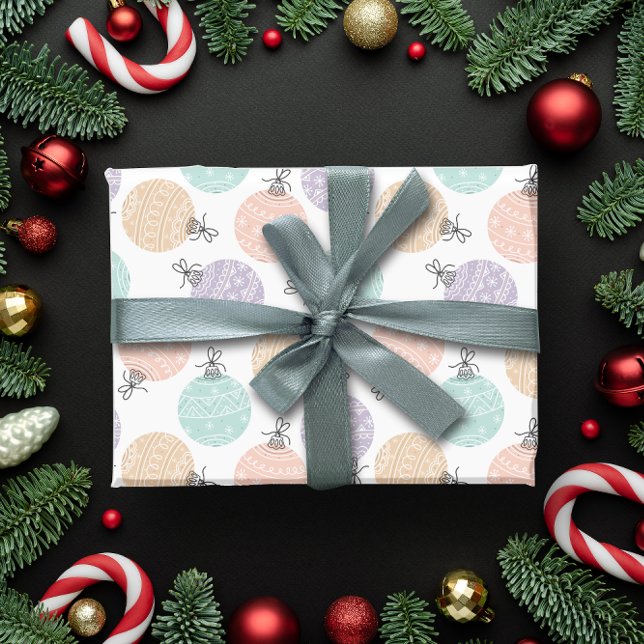 Papel De Presente Bolas de Natal do Pastel (Criador carregado)