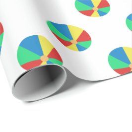 Papel De Presente Bolas de praia das cores preliminares
