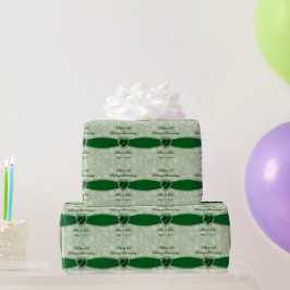 Papel De Presente Bold Damask 55ª Design de Aniversário de Casamento