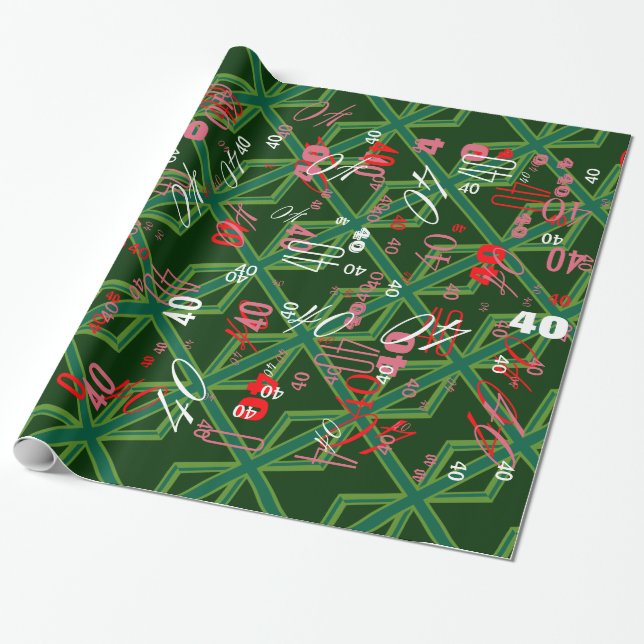 Papel De Presente Bold Forest Green Union Jack (Desenrolado)