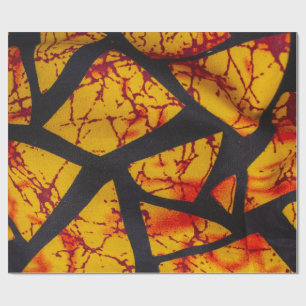 Papel De Presente Bold Geometric African Wax Print Fabric - Gold, Re