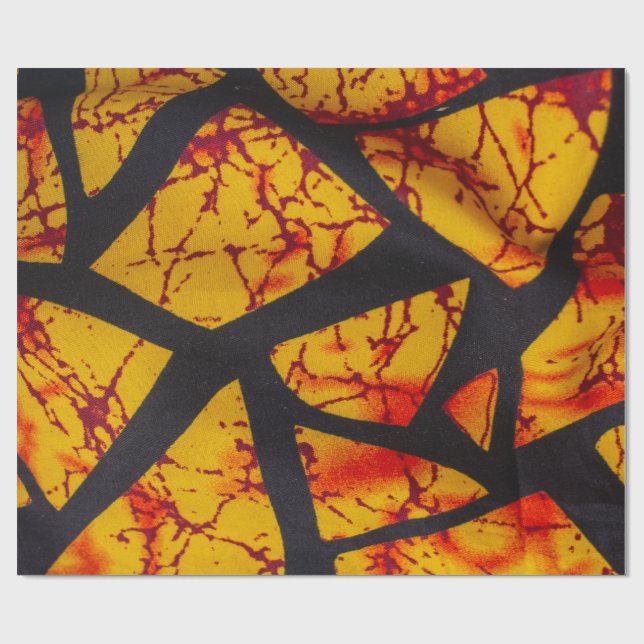 Papel De Presente Bold Geometric African Wax Print Fabric - Gold, Re (Aberto)
