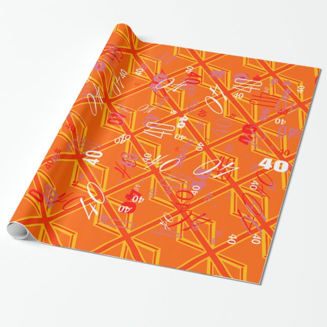 Papel De Presente Bold Orange Union Jack British Flag Swag (Desenrolado)