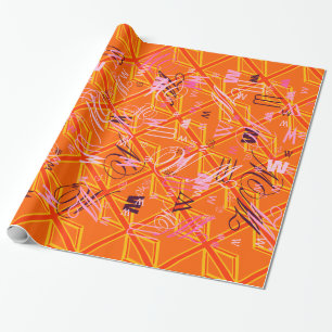 Papel De Presente Bold Orange Union Jack British Flag Swag