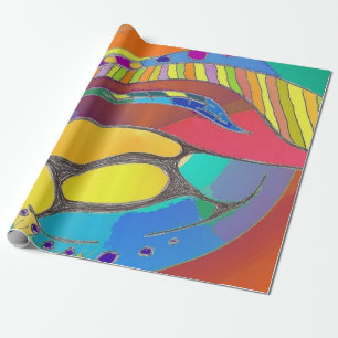 Papel De Presente Bold Organic Design Linen Wrapping Paper