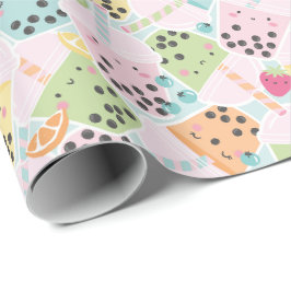 Papel De Presente Bolha de Chá-Pastel-kawaii