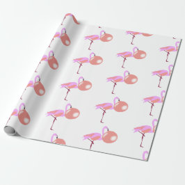 Papel De Presente Bolha Engraçada Goma Flamingo Soprando Bolha