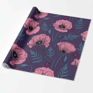 Papel De Presente Bolhas cor-de-rosa com violeta escura