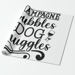 Papel De Presente Bolhas de Champanhe e Sugestões de Cachorro