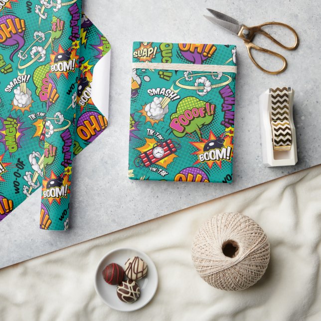 Papel De Presente Bolhas de Quadrinhos (Artesanato)