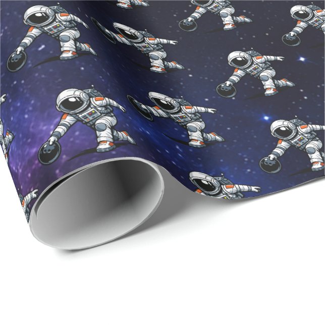 Papel De Presente Boliche de Astronauta (Ponta do rolo)