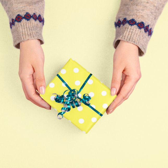 Papel De Presente Bolinhas amarela (Criador carregado)